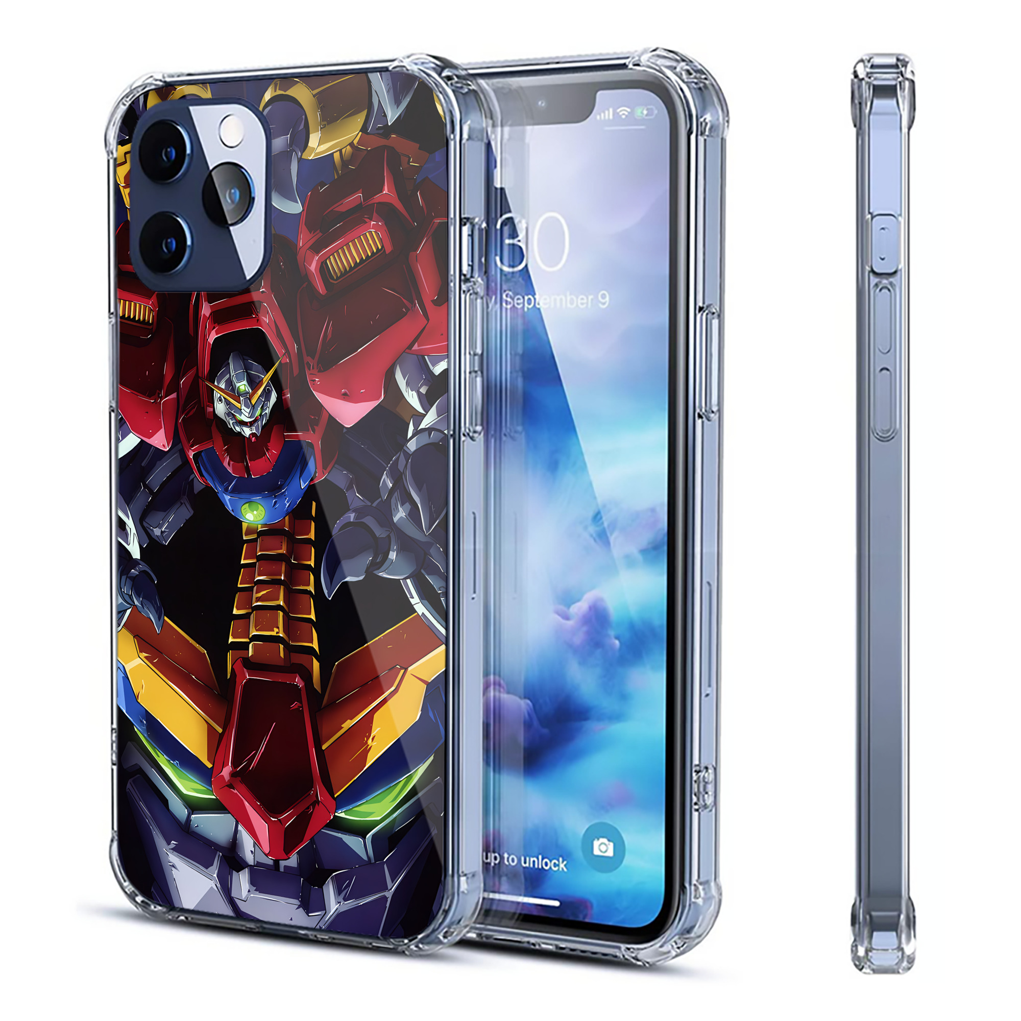 （画像用） 機動戦士ガンダム Mobile Suit Gundam 【iPhone 12シリーズ対応】透明スマホケース（クリアソフトケース）